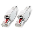 2x Netzwerkstecker Werkzeuglose Montage Cat5 Cat6 Cat7 LAN Kabel RJ45 Netzwerk