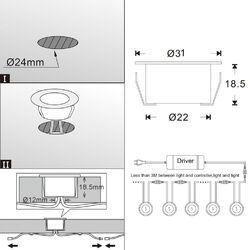 Minispots LED Boden Einbaustrahler Einbauleuchte Außen Treppe Lampe RGB/RGBW Set