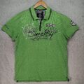 Camp David Poloshirt Herren Polohemd Gr. XL Grün  Kurzarm Outdoor Baumwolle