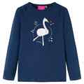 Kinder-Langarmshirt Marineblau 116