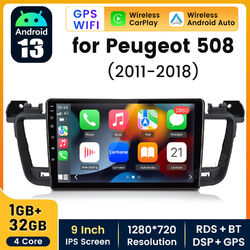 Für Peugeot 508 2011-2018 Android13 Autoradio GPS Nav DAB+ WIFI 1+32G USB BT SAT