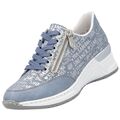 Rieker Damen Sneaker Halbschuh Blau N4316-13 Innensohle aus Leder