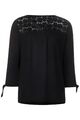 ♥ STREET ONE LEICHTES TUNIKA SHIRT 3/4 ARM SPITZE SCHWARZ EDEL 36 S NEU ♥