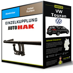 Abnehmbare Anhängerkupplung für VW Touran 10- Typ 1T1/1T2/1T3 Auto Hak NEUEinfach & schnell: Montage zum Festpreis: ab 449,- Euro