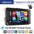 7" Apple Carplay Android 13 Autoradio GPS Navi +KAM Für VW GOLF 5 6 Passat Polo