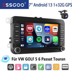 7" Apple Carplay Android 14 Autoradio GPS Navi +KAM Für VW GOLF 5 6 Passat Polo