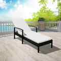 Garten Sonnenliege-Poly Rattan Relaxliege mit Auflage-Gartenliege Strandliege