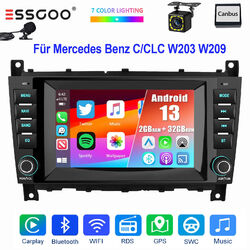 2+32G KAM Für Mercedes-Benz C/CLK/CLC Klasse W203 W209 Autoradio Android 13 GPS