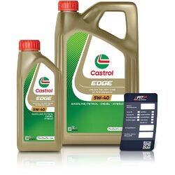 1 L + 5 L = 6 LITER CASTROL EDGE 5W-40 MOTOR-ÖL MOTOREN-ÖL### INKL. ÖLWECHSEL-ANHÄNGER ###