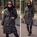 Winterjacke Steppjacke Wärmejacke Casual Kapuze Lang Unifarben Damen BOLF Winter