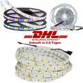 5m LED Stripe 12-24V Warmweiß Kaltweiß RGB RGBW RGBWW Streifen SMD5050 dimmbar