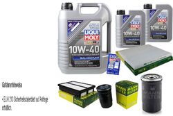 INSPEKTIONSKIT FILTER LIQUI MOLY ÖL 7L 10W-40 für Hyundai Tucson JM 2.0 CRDi