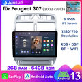 Android13 Autoradio 2G+64G Carplay Für Peugeot 307 SW CC 2002-2013 GPS Navi DAB+