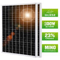 200W Solarpanel Solarmodul Photovoltaik Solarzelle 12V Monokristallin Wohnmobil