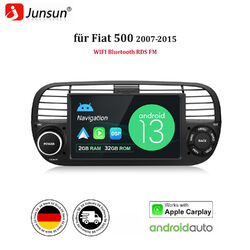 9" Apple Carplay Android 13 2+32G Autoradio GPS Navi DSP Für Fiat 500 2007-2015