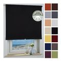 ourdeco® Springrollo Schnapprollo Mittelzugrollo Fenster Türen Rollo Schwarz