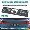 2PCS Kennzeichenhalter mit Rahmen Auto KFZ Kennzeichen Halter Halterung Schwarz