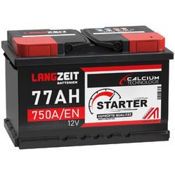 LANGZEIT Autobatterie 12V 77Ah 750A/EN ersetzt 68AH 70AH 72AH 74AH 75AH 80AH