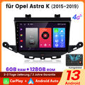 Für Opel Astra K 2015-2019 Autoradio Carplay GPS Navi WIFI BT 6G+128G Android 13