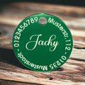 Hundemarke Marke Hund / Katze rund Acryl mit Name Adresse personalisiert Gravur