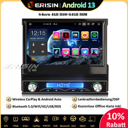 8-Kern 64GB DAB+Android 13 Autoradio GPS WiFi BT5.0 Navi CarPlay RDS DSP TPMS 4G