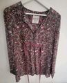 Lockere Bluse mit Blumendruck und Schnürung. Langarm. ESPRIT. Gr. S/36