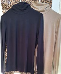 H&M🩶🤎2× feine Langarmshirts mit Rollkragen Gr M Schwarz Beige/Camel Neuwertig 