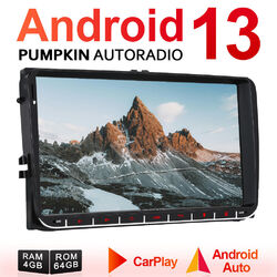 Pumpkin Doppel DIN Android 13 Autoradio GPS Navi 4GB 64GB Für VW Golf 5 6 Passat