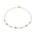 Collier Kette mit Amethyst Blautopas uhd Citrin in 375 9kt Gold Länge 42 - 44 cm