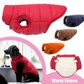 2 Schichten Fleece gefütterte Hundemantel Winter Warme Winddichte Weste Jacke DE