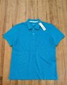 Neu Esprit Herren 100% Baumwolle Polo T-Shirt Slim Mit Kragen Türkis Blau Gr. XL