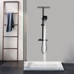 Duschsystem mit Thermostat Duschset, Regenwalddusche Komplett für Dusche