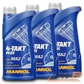 MANNOL 3x 1 L LITER 4-TAKT PLUS MOTORÖL MOTOR-ÖL MOTOREN-ÖL