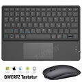 QWERTZ Touchpad Tastatur BT Maus für Samsung Galaxy Tab S9 FE S8 S7 S6 A7 A8 A9+