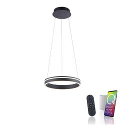 LED Pendellampe Smart Home Ring anthra Ø 40cm anthrazit Fernbedienung Alexa