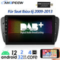 DAB+ 9" Android 12 Autoradio GPS Navi WIFI RDS 32GB Für Seat Ibiza 6j 6P 2009-13