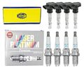 4x MAGNETI MARELLI Zündspule +4x BOSCH Zündkerze Laser Platinum für Ford Focus