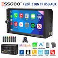7" Autoradio Wireless Carplay Doppel DIN Touchscreen Type-C AUX-IN TF USB Kamera