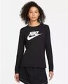 Nike T-Shirt Sportswear Essentials Manica Lunga, Donna -  010 (Nero/Bianco)