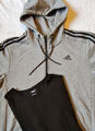 Adidas L Climalite Sport Herren Sweatjacke gefüttert Kapuzenjacke grau + Zugabe