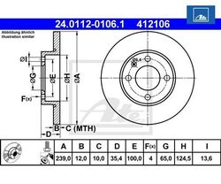 2 St. Bremsscheibe ATE 24.0112-0106.1 für VW Passat Variant