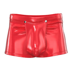 DE Herren Boxershorts Sexy Wetlook Lackleder Unterhose Kurze Short Unterwäsche