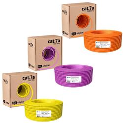 Cat7a Netzwerkkabel Verlegekabel KUPFER Simplex Kabel Installation Daten Cat.7amax.1200Mh / Innenleir: Ø0,574mm / AWG23 / S/FTP KUPFER