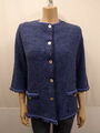 GEORG MAIER Handmade Strickjacke Gr.XXXL 3XL 46 Cardigan 100% feine Wolle Blau