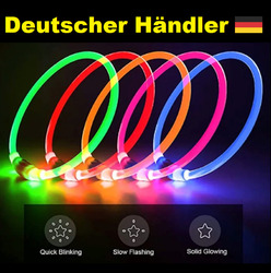 LED Leuchthalsband LED Hundehalsband zuschneidbar Blinklicht USB wiederaufladbar