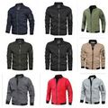 Neu Übergangsjacke Steppjacke Bomberjacke Sweatjacke Unifarben Herren Casual