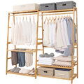 Kleiderständer Garderobenständer kleiderschrank mit 2 Kleiderstange und Ablagen