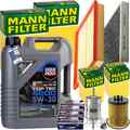 MANN FILTER INSPEKTIONSPAKET+5L LIQUI MOLY 5W30 MOTORÖL passend für OPEL ASTRA G