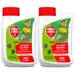 Protect Garden 2x 400 ml Loredo Quattro Universal-Rasenunkrautfrei Rasen Unkraut