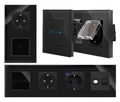 Glas Touch Lichtschalter Steckdosen Wechselschalter Dimmer Taster Netzwerk USB